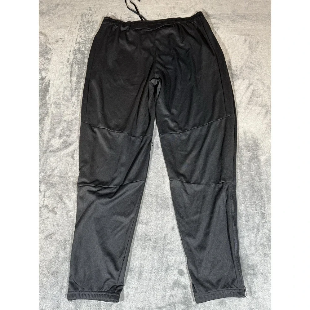 Nike Track Pants Mens Medium Black Dri-FIT Tapered Zip Hem Running Soccer Sport